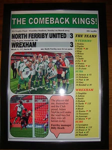 North Ferriby United 3 Wrexham 3 - 2015 FA Trophy final - framed print - Picture 1 of 2