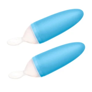 2PK Boon Squirt Blue Silicone Food Feeding Dispensing Spoon/Utensils for Baby - Picture 1 of 5