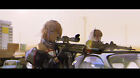 Anime filles avec fusils roses cheveux voiture pistolet jeu tapis bureau