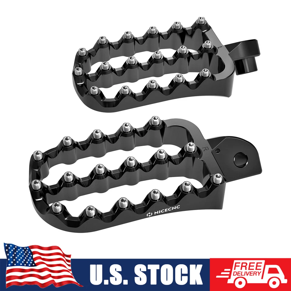 Par CNC maior largo gordura apoio para os pés plano para Kawasaki KLR650 1987-2024 - Imagem 1 de 4