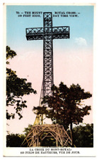Postcard White Border Canada Quebec Montreal Mount Royal Cross UNP