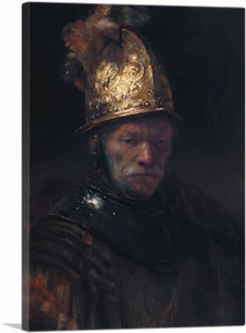 The Man with the Golden Helmet Canvas Art Print Rembrandt 26"x18" (.75" Deep) - Picture 1 of 11