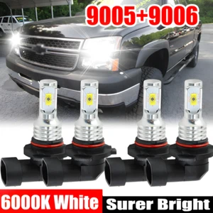 Xenon White LED Headlights Bulbs Kit for Chevy Silverado 1500 2500 HD 1999-2006 - Picture 1 of 10
