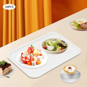 13.39*9.45 in Fast Food Tray, Reusable Multi-Purpose Serving Tray White TOP - Picture 1 of 10