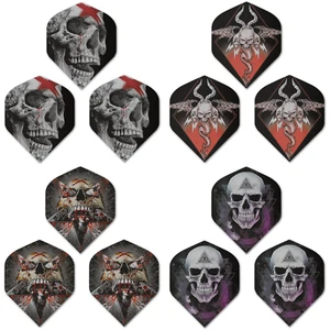5 SETS [15] Designa Dart Flights Silver Horror Standard Designs Alchemy - Picture 1 of 7