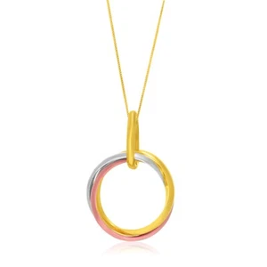 Colgante anillo abierto entrelazado oro tricolor 14k - Imagen 1 de 1