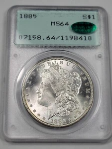 1885 P $1 Morgan Silver Dollar PCGS MS64 CAC RATTLER OGH Flashy PQ *J358 - Picture 1 of 3
