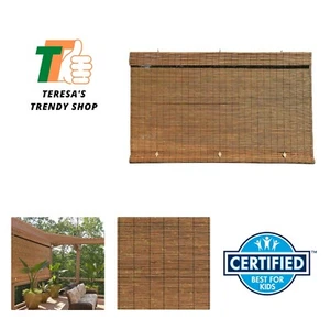 Matchstick Outdoor Roller Shades for Porch or Patio Privacy Screen, Roll-up B... - Picture 1 of 5