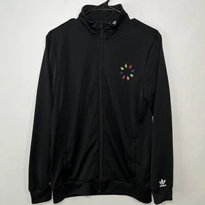 Adidas Trefoil Full Zip Track Jacket Youth Boys Size XL Black Long Sleeve Logo - Picture 1 of 10