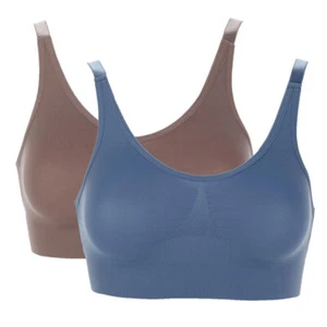 Rhonda Shear Lace Back Ahhlette 2 pack Mocha Periwinkle - Picture 1 of 2