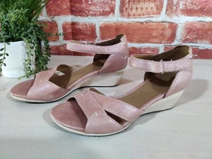 SANDALIAS CLARKS ROSA ROSA UK 5.5D EU 39 CUERO CUÑA MUJER ROMILY CARLA EN CAJA - Imagen 1 de 7