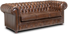 Fast Delivery Chesterfield Three & Two Seater Sofa Italian Antique Tan Leather