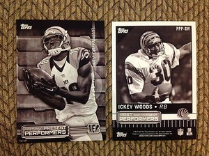 A J GREEN / Ickey woods Bengals #ed/49 made 2015 Topps Past/Present 5x7 Silver