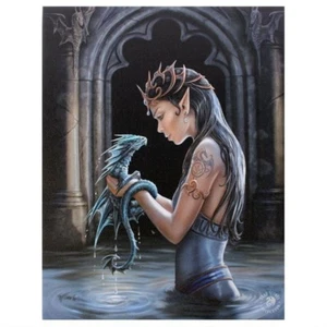 BABY WATER DRAGON ANNE STOKES CANVAS PICTURE ART PRINT GOTHIC FANTASY MYSTICAL - Picture 1 of 2