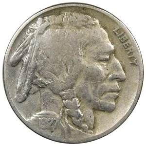 1927-D Buffalo Nickel VF+ VERY FINE Condition Details Cleaned A2366 - Picture 1 of 2