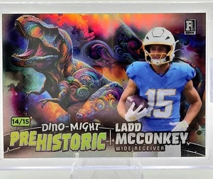2024 Wild Card Ladd McConkey RC Dino-Might Prehistoric SSP 14/15 - Chargers - Bild 1 von 3