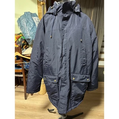 Parka Chaqueta de Invierno Parka Lands End Para Hombre Azul Marino Con Capucha L 42-44 De Colección Foto 1 de 4
