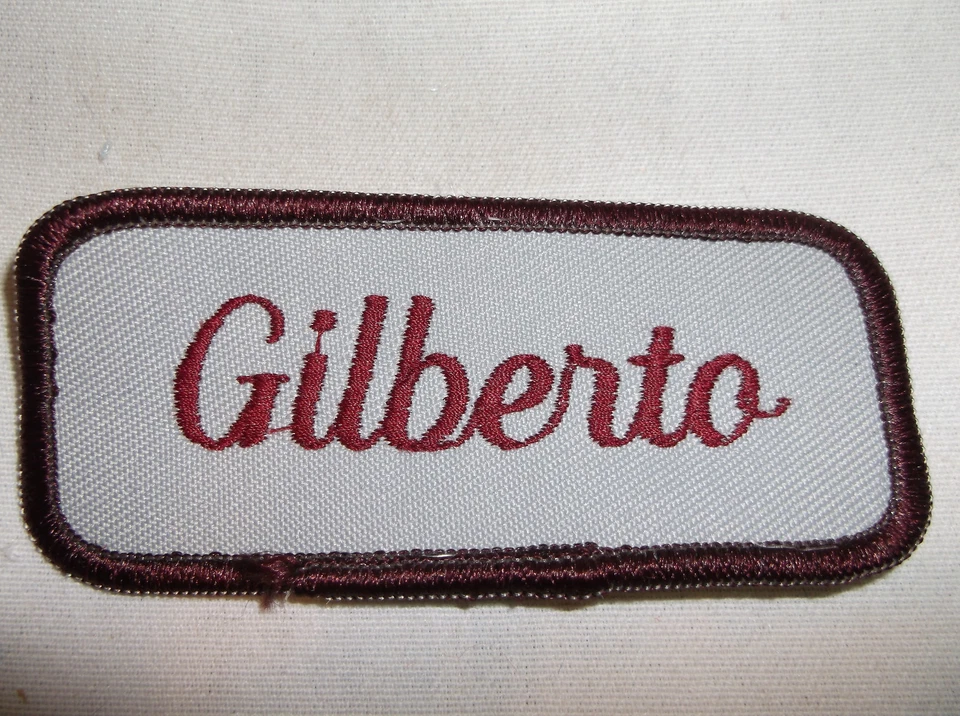 GILBERTO USED EMBROIDERED VINTAGE SEW ON NAME PATCH TAGS ASSORTED COLORS  - Image 1 of 1