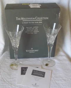 Waterford Crystal The Millennium Collection Tostado Flautas Salud Tercer Brindis - Imagen 1 de 6