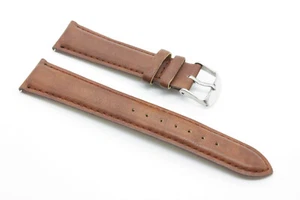 Brown 20mm Leather Strap Watch Band. Padded Leather - Imagen 1 de 2