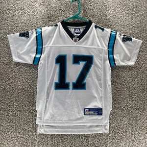 Carolina Panthers Jersey Youth Medium White Jake Delhomme Vintage Reebok NFL Y2K - Picture 1 of 13