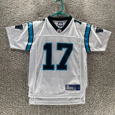 Camiseta Carolina Panthers Youth média branca Jake Delhomme vintage Reebok NFL Y2K - Imagem 1 de 4
