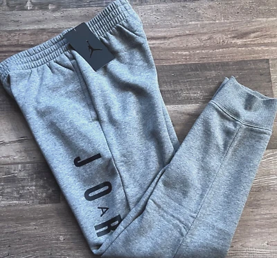 NWT Nike Air Jordan Boys YMD Gray/Black Basketball Jogger Sweat Pants Medium - Image 1 of 2