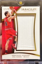 2014-15 Immaculate Collection Pau Gasol Standard Jumbo Game Worn Jersey /75