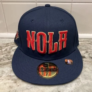 New Era 59FIFTY NEW ORLEANS PELICANS CITY EDITION ALT FITTED NAVY BLUE Sz 7 1/8 - Picture 1 of 5