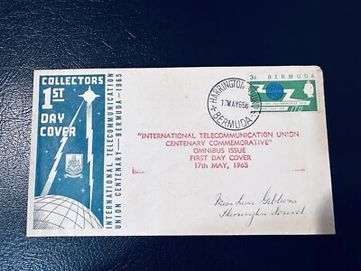 1965 Bermuda FDC International Telecommunications Union HARRINGTON POSTMARK - Image 1 of 2