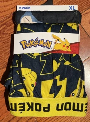 NIP Mens Bioworld Pokémon Nintendo (2) Pack Boxer Briefs Underwear Size XL 40-42 - Image 1 of 4