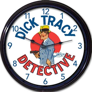 "Orologio da parete Dick Tracy striscia a fumetti divertenti detective polizia Chester Gould nuovo 10" - Foto 1 di 1