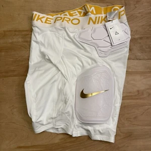 Nike Pro HERREN GRÖSSE 2XL hyperstark gepolstert weiß gold Fußballshorts AQ2732-101 - Bild 1 von 6