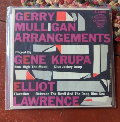 PICTURE SLEEVE Gerry Mulligan Arrangements by Gene Krupa 1959 45rpm Record EX  Foto 1 de 4