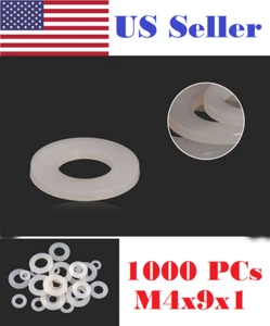 1000 piezas M4 plástico nailon lavadora espaciadora plana M4x9x1 - Imagen 1 de 1