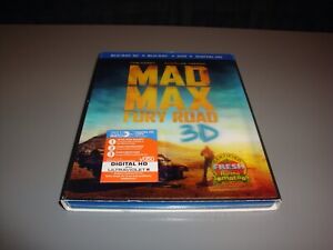 Mad Max Fury Road Blu ray 3D DVD Combo Pack Movie WB Lenticular Slipcover