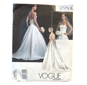 Vestido de novia Vogue patrón de costura V2803 Misses talla 18-22 - Imagen 1 de 2
