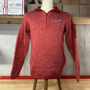 Antigua Atlanta Braves 1/4 Zip Pullover Sweatshirt Men’s M Medium Red MLB - Picture 1 of 5