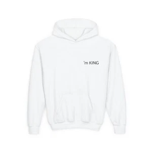 Youth Hoodie with 'I'm KING' Text, Stylish Youth Sweatshirt, Perfect for [...] - Picture 1 of 15
