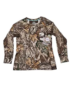 Realtree Shirt Long Sleeve Scent Control Women's Camo Performance Flex S 4/6 New - Picture 1 of 10