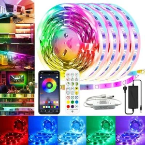 10M/20M/30M RGB LED STRIP LIGHTS 5050 12V IP65 Waterproof Bluetooth Controller - Picture 1 of 12