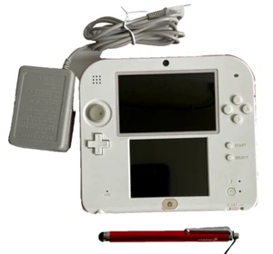 Nintendo 2DS Console System White/Red w/Stylus Charger and Many Preloaded GAMES - Picture 1 of 8