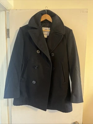 DSCP Quarterdeck Collection Men’s Wool Peacoat Black Double Breasted 38R - Image 1 of 4