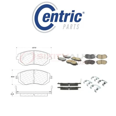 Centric Ceramic Disc Brake Pads w Shims for 2002-2010 Subaru Impreza 2.0L bd Foto 1 de 4