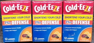 Lote de 3 pastillas Cold-Eeze Homeopathic Plus Defense Citrus con saúco 12 quilates Foto 1 de 4