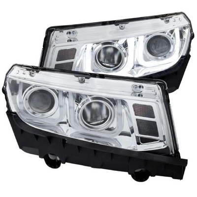 Anzo 121509 Chrome U-Bar Style Projector Headlights for 14-15 Chevrolet Camaro - Image 1 of 4