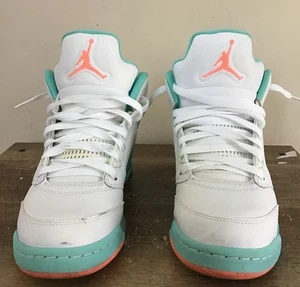 Nike Air Jordan 5 Retro GS Light Aqua White Sneakers Kids 6Y 24cm - Picture 1 of 8