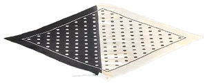 Carlisle 35" x 17" Black & White Silk Scarf Pleated Polka Dots Made in Italy - Picture 1 of 9