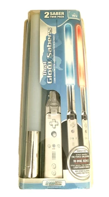 Wii Dual Glow Sabers Twin Pack by dreamGEAR made for Nintendo Wii Remotes NEW - Image 1 of 4