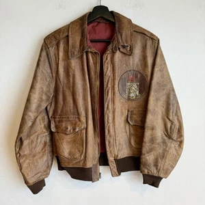 Original WWII US Army Air Corps A-2 Flight Jacket Patched Southeast Command - Picture 1 of 14
